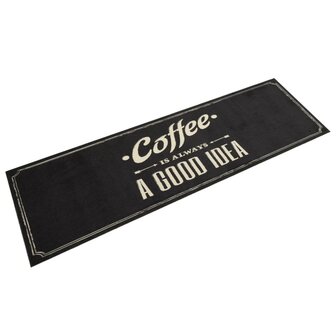 Keukenmat wasbaar koffietekst 45x150 cm fluweel 1