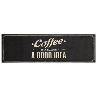 Keukenmat wasbaar koffietekst 45x150 cm fluweel 2