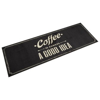 Keukenmat wasbaar koffietekst 60x180 cm fluweel 1