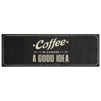 Keukenmat wasbaar koffietekst 60x180 cm fluweel 2