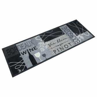 Keukenmat wasbaar wijnprint 60x180 cm fluweel grijs 1