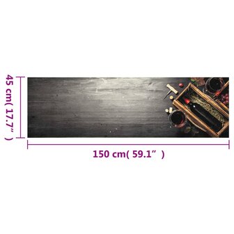 Keukenmat wasbaar wijnflesprint 45x150 cm fluweel 5