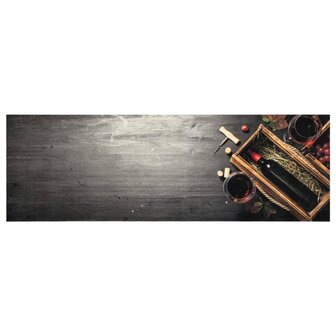 Keukenmat wasbaar wijnflesprint 60x180 cm fluweel 2