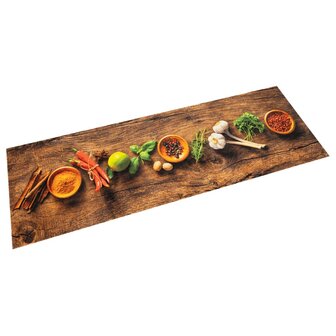 Keukenmat wasbaar kruidenprint 45x150 cm fluweel 1