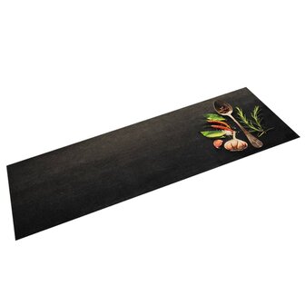 Keukenmat wasbaar kruidenprint 45x150 cm fluweel 1