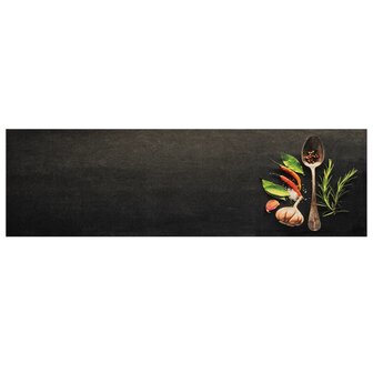 Keukenmat wasbaar kruidenprint 45x150 cm fluweel 2