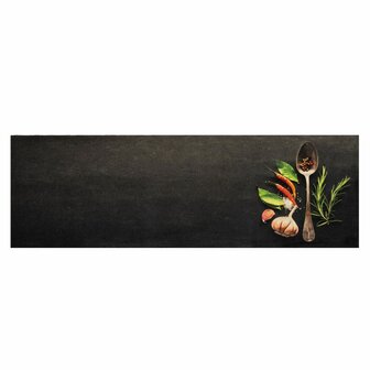 Keukenmat wasbaar kruidenprint 60x180 cm fluweel 2