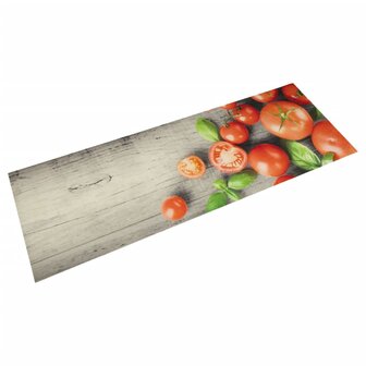 Keukenmat wasbaar tomatenprint 60x180 cm fluweel 1