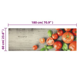 Keukenmat wasbaar tomatenprint 60x180 cm fluweel 5