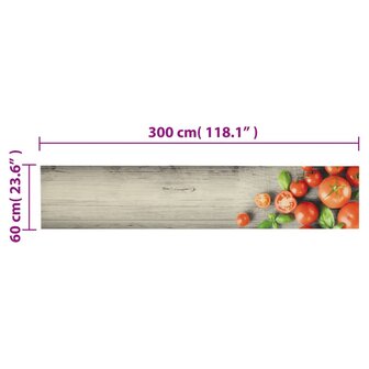 Keukenmat wasbaar tomatenprint 60x300 cm fluweel 5