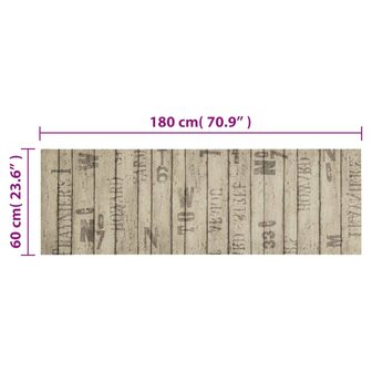 Keukenmat wasbaar hekprint 60x180 cm fluweel 5