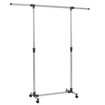 Kledingrek verstelbaar 165x44x150 cm roestvrij staal zilver 2