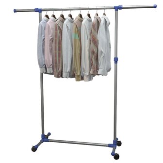Kledingrek verstelbaar 165x44x150 cm roestvrij staal zilver 7