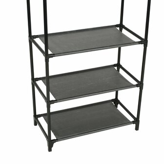 Kledingrek 55x28,5x175 cm staal en ongeweven stof zwart 5