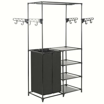 Kledingrek 87x44x158 cm staal en ongeweven stof zwart 1