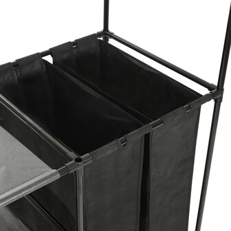 Kledingrek 87x44x158 cm staal en ongeweven stof zwart 3