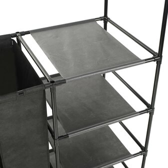 Kledingrek 87x44x158 cm staal en ongeweven stof zwart 4
