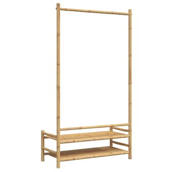 Kledingrek met schappen 103x40x183 cm bamboe 7