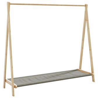 Kledingrek met schappen 106x34x102 cm bamboe 1