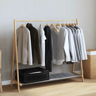 Kledingrek met schappen 106x34x102 cm bamboe 3
