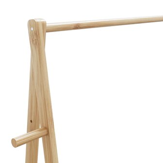 Kledingrek met schappen en wielen 96x45,5x155,5 cm bamboe 7