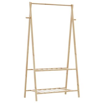Kledingrek met schappen 96x45,5x150,5 cm bamboe 1