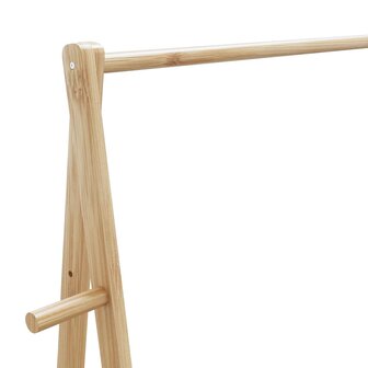 Kledingrek met schappen en wielen 96x45,5x155,5 cm bamboe 7