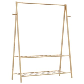Kledingrek met schappen 132x45,5x150,5 cm bamboe 1