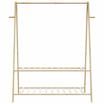 Kledingrek met schappen 132x45,5x150,5 cm bamboe 4