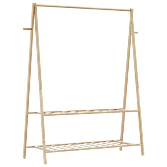 Kledingrek met schappen 132x45,5x150,5 cm bamboe 6