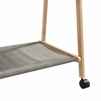 Kledingrek met schappen en wielen 132x45,5x155,5 cm bamboe 8