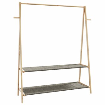 Kledingrek met schappen 132x45,5x150,5 cm bamboe 1