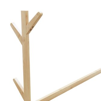 Kledingrek met haken en wielen 100x35x157 cm bamboe 7