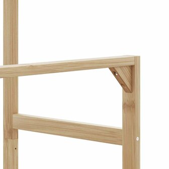 Kledingrek met schappen en wielen 90x35x155 cm bamboe 7