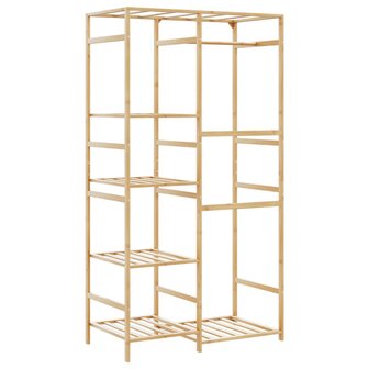 Kledingrek met schappen 100x50x184,5 cm bamboe 5