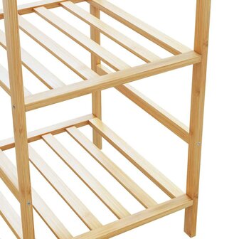 Kledingrek met schappen 100x50x184,5 cm bamboe 7