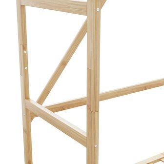 Kledingrek met schappen en wielen 90x40x179,5 cm bamboe 6