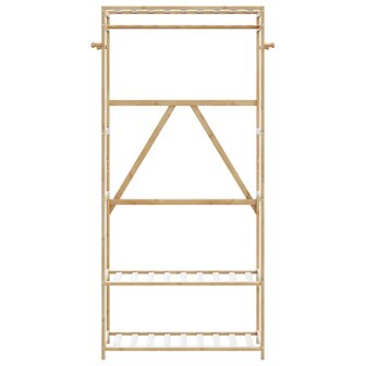 Kledingrek met schappen 80x40x175 cm bamboe 3