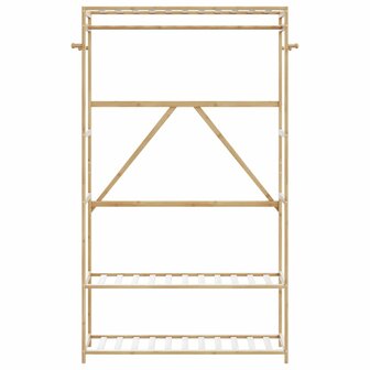 Kledingrek met schappen 110x40x175 cm bamboe 3