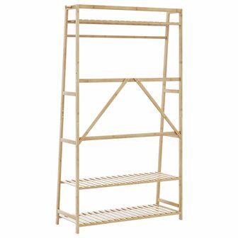 Kledingrek met schappen 110x40x180 cm bamboe 5