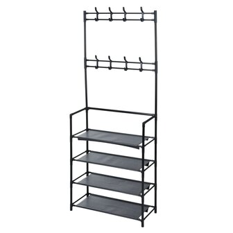 Storage solutions Kledingrek met 4 schappen 60x26x155 cm 1