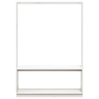 Kledingrek schoenenkast 113x40x157,5 cm massief grenenhout wit 4