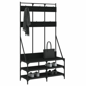 Kledingrek met schoenenrek 100x40x184 cm zwart 3