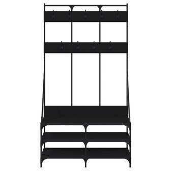 Kledingrek met schoenenrek 100x40x184 cm zwart 4