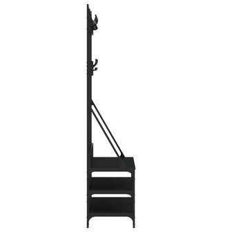 Kledingrek met schoenenrek 100x40x184 cm zwart 5