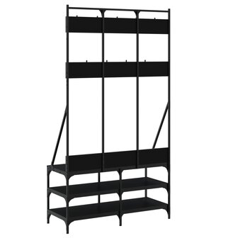 Kledingrek met schoenenrek 100x40x184 cm zwart 6