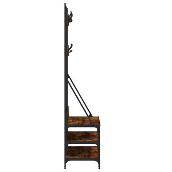 Kledingrek met schoenenrek 100x40x184 cm gerookt eikenkleurig 5
