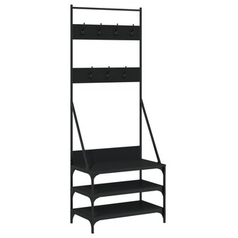 Kledingrek met schoenenrek 70x40x184 cm zwart 2