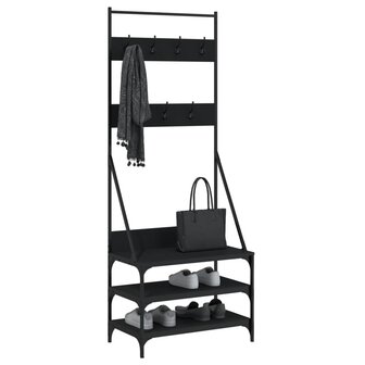 Kledingrek met schoenenrek 70x40x184 cm zwart 3