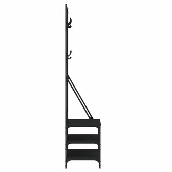 Kledingrek met schoenenrek 70x40x184 cm zwart 5